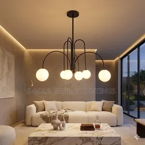 BlackGlobeChandelier |6-Light Pendant Ceiling Lamp | LivingRoom Light