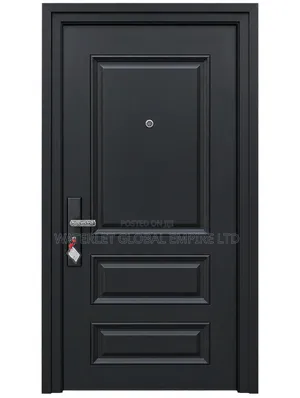 Black 3-Panel Security Entrance Door