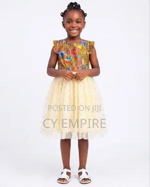 2T Girls Ankara Polka Dot Dress