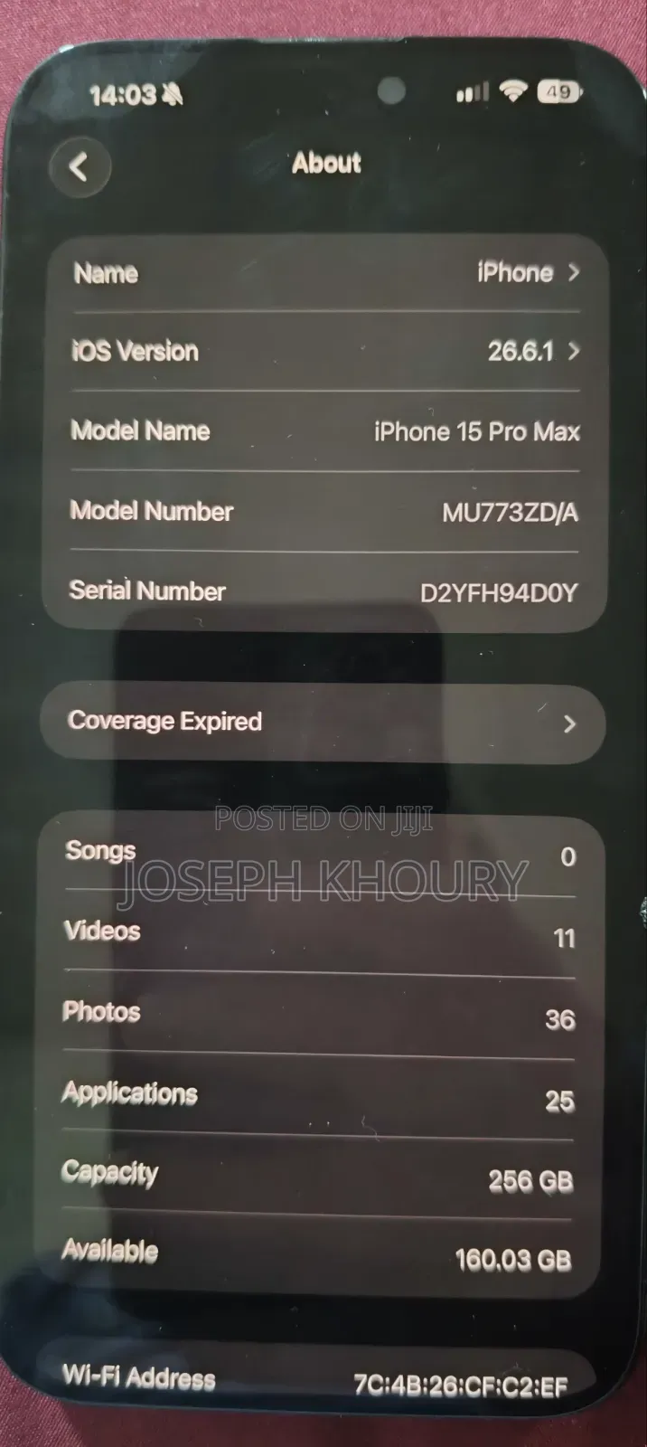 Apple iPhone 15 Pro Max 256 GB Black