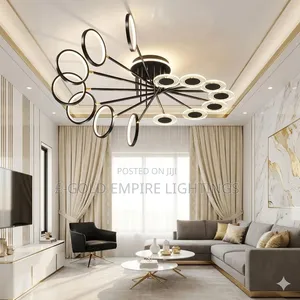 Ring Chandelier| Black Gold Designer Ceiling Light Living Room Light