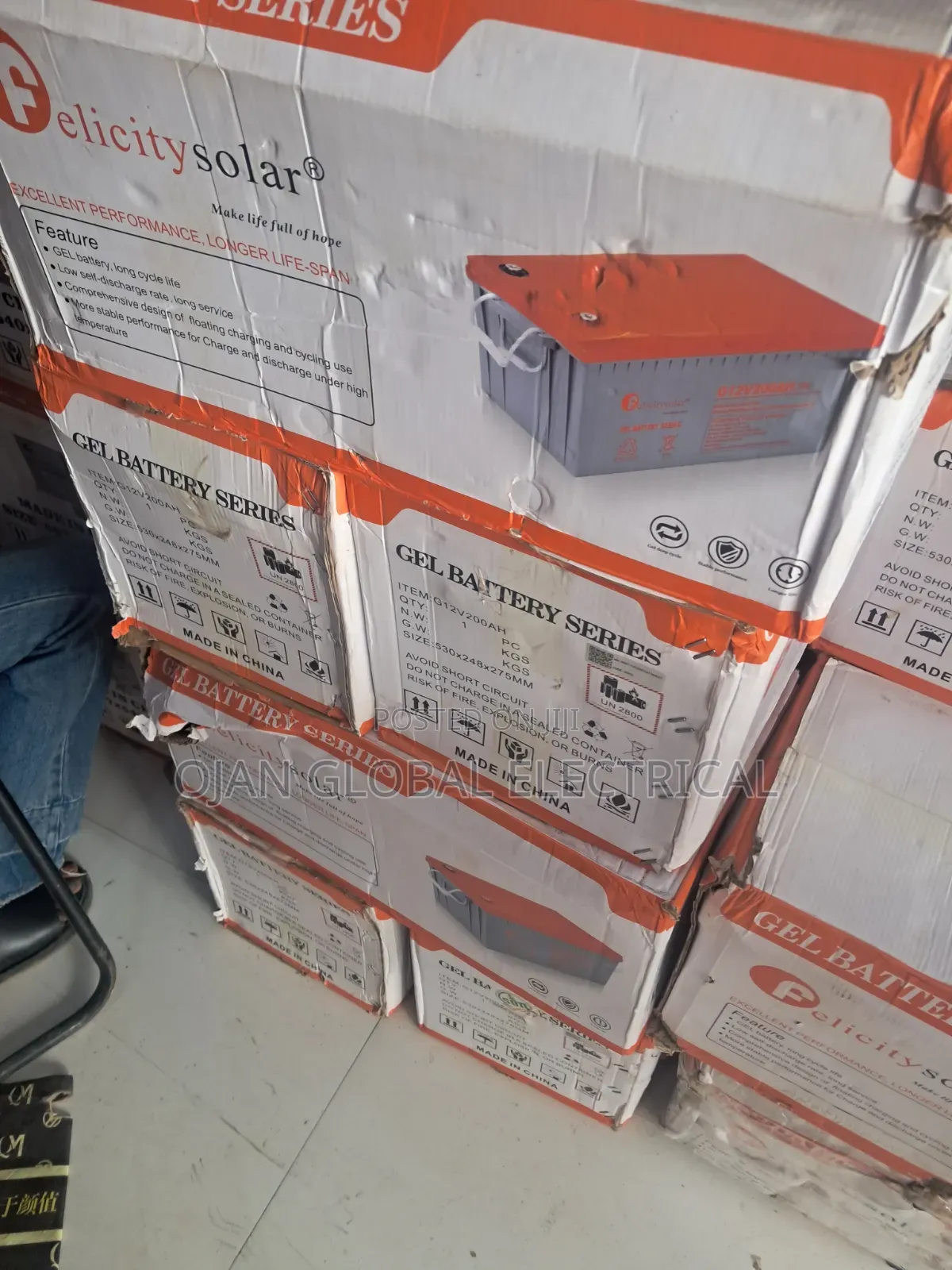 Felicity 12v 200ah Gel Battery Deep Cycle