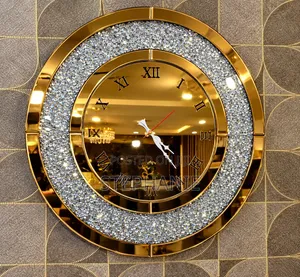 Mirror and Glass Wall Clock