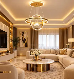 Luxury Gold Ring LED Pendant Light – Modern Ceiling Chandelier