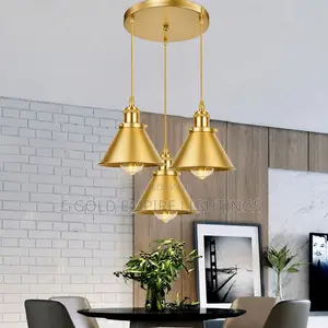 Luxury 3-Head Black Gold Pendant Light – Modern Ceiling Chandelier