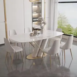 Quality Marble Dining Table by 6 Chairs