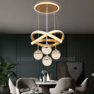 Modern Luxury LED Pendant Chandelier – 4 Light Ring Design