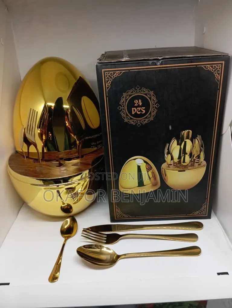 High Quality Gold Eggs Shape Spoon Set