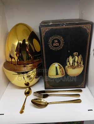 High Quality Gold Eggs Shape Spoon Set