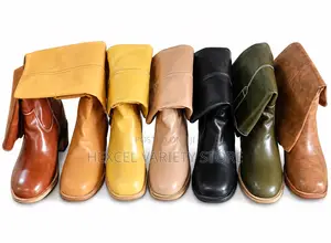 Ladies Luxury Mid-Calf Block Heel Boots