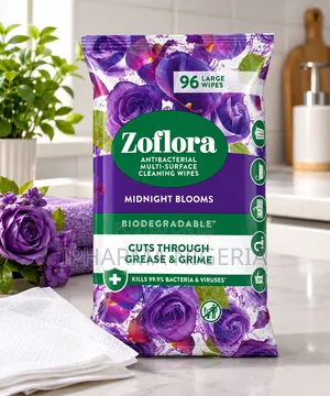Zoflora Antibacterial Cleaning Wipes – Midnight Blooms, 96 Large Wipes