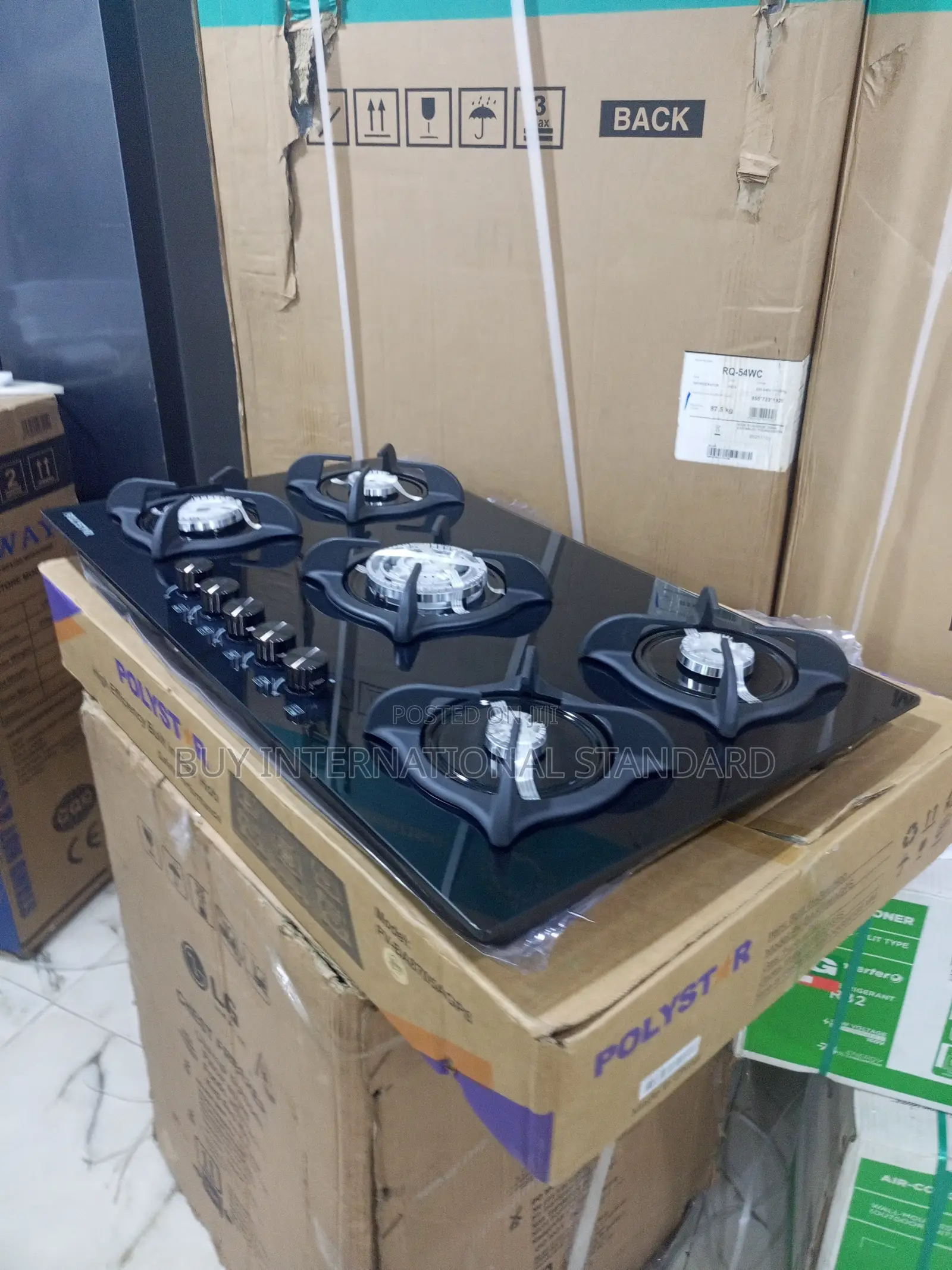 Polystar 5burner Built-in Gashob Pvba8705agps With Metal Control Knobs