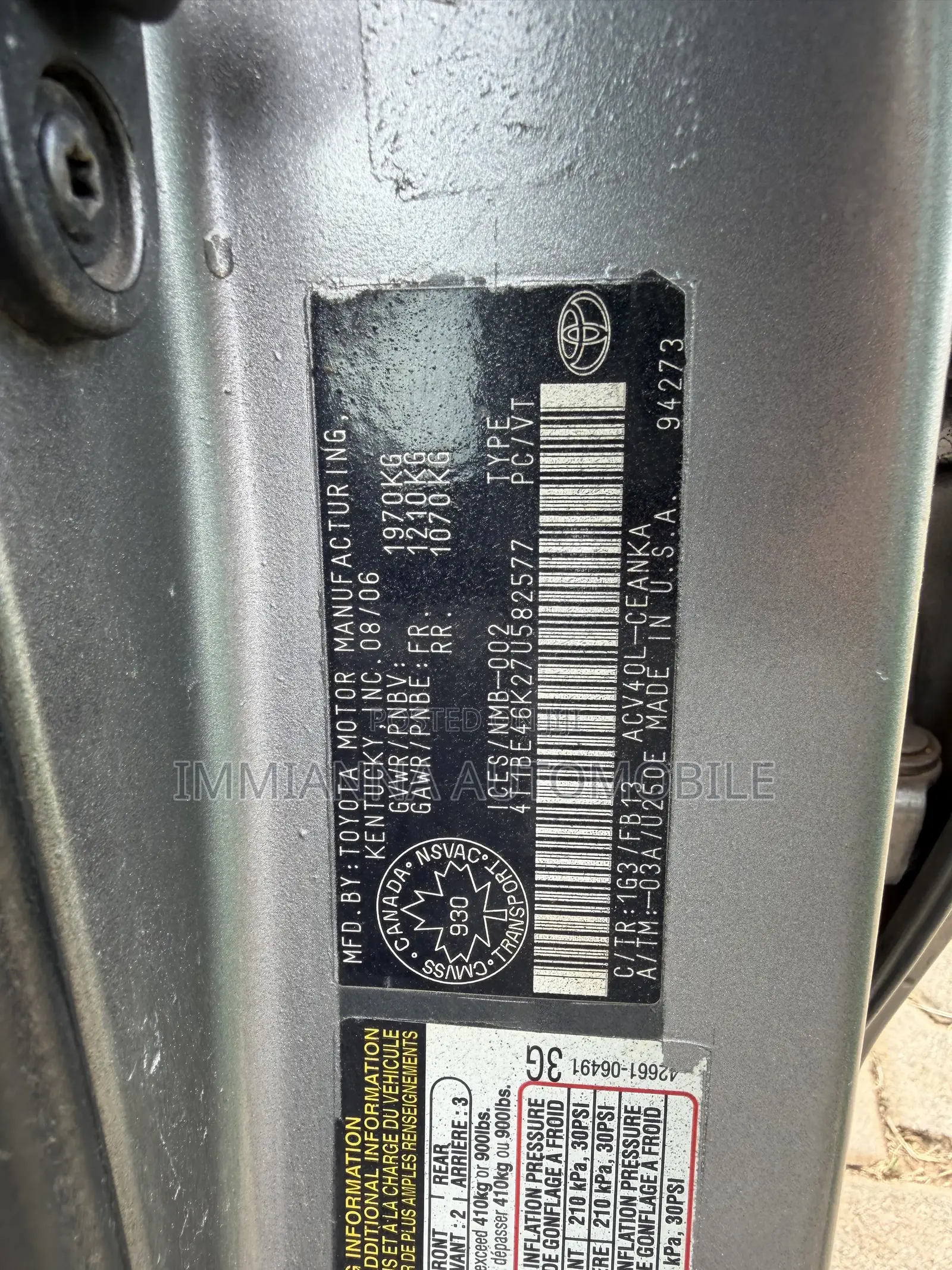 Toyota Camry 2.4 2008 Silver