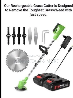 Double Battery Rechargeable Mower With Tyre and Accessories