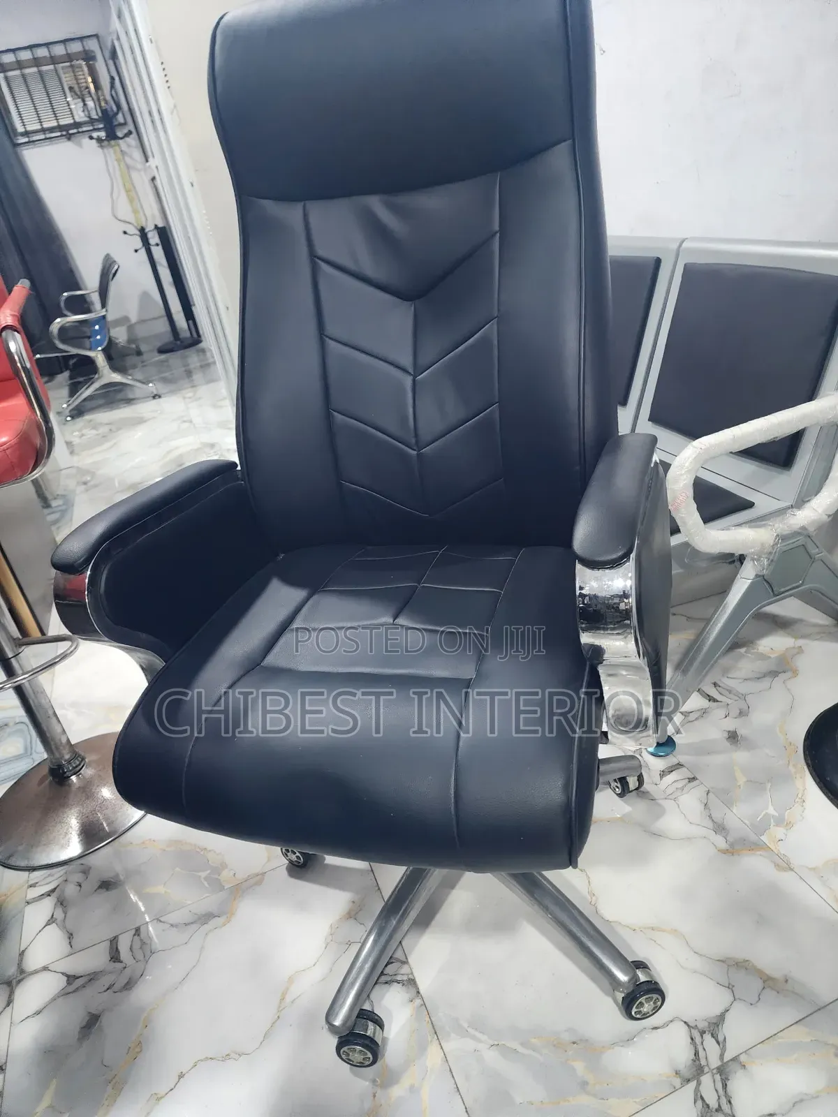 Executive Imported Leather Office Chair.