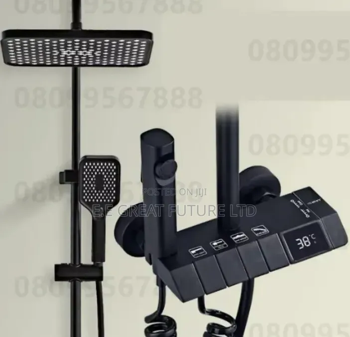 Black Shower Mixer Hot Cool