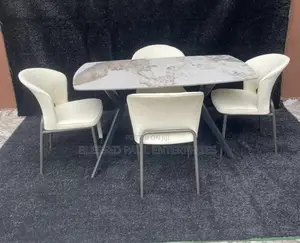 * Elegant Marble Dining Table Chair Set
