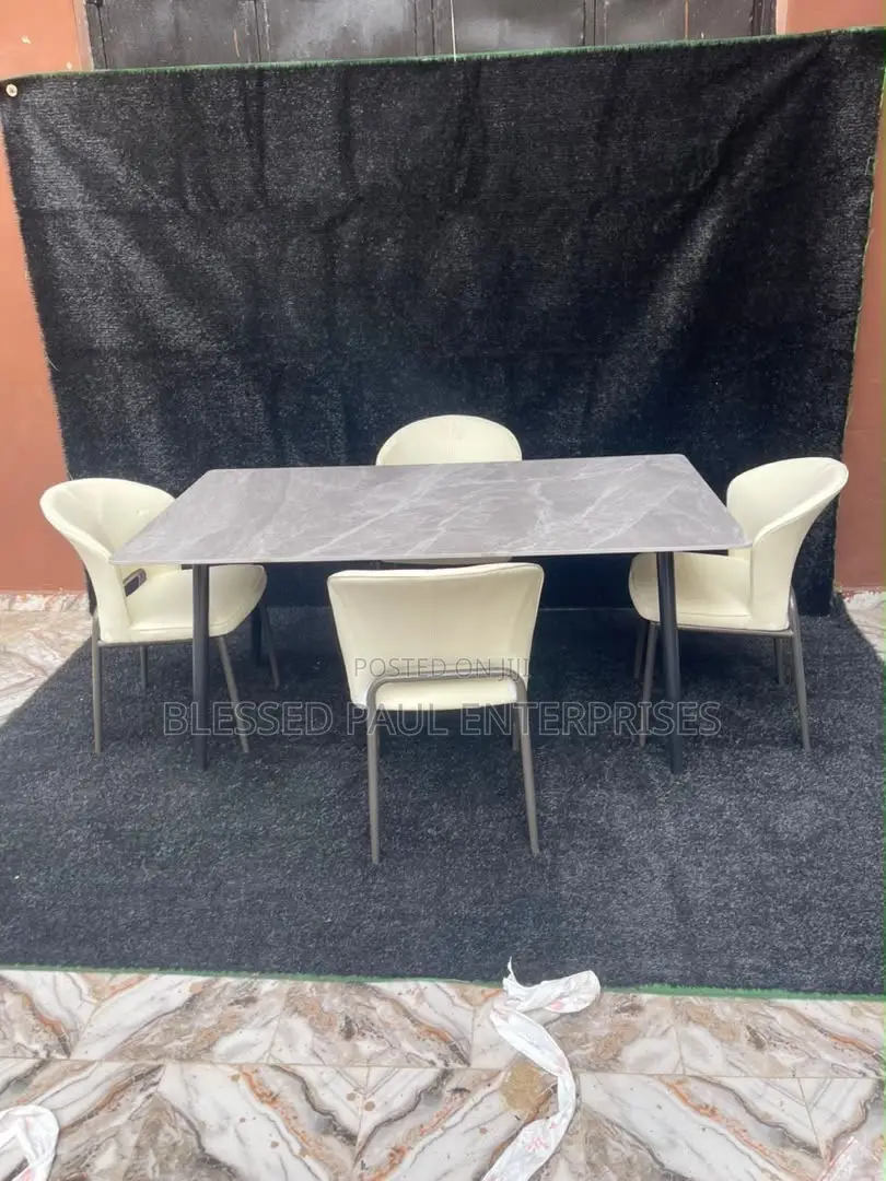 * Elegant Marble Dining Table Chair Set