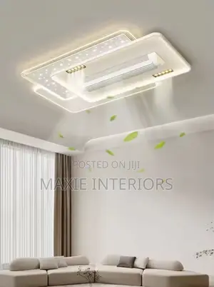 Luxury Ceiling Bladeless Fan Chandelier With Remote and Voice Control