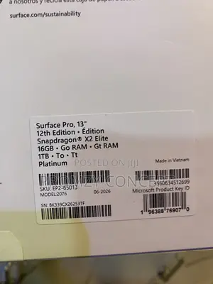 New Microsoft Surface Pro 16GB Qualcomm Snapdragon X Elite SSD 1T