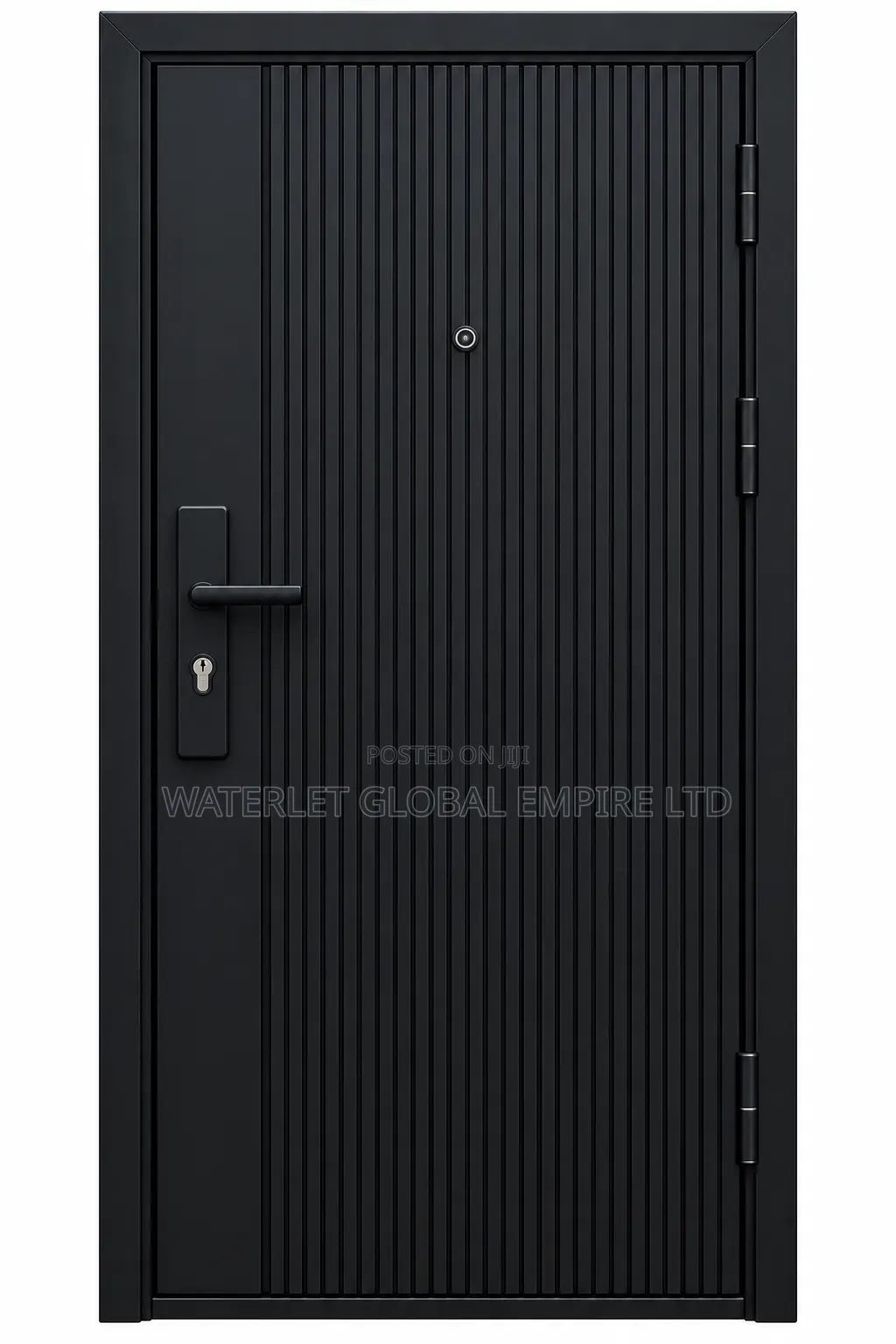German Black Ribbed Security Door
