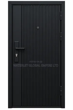 German Black Ribbed Security Door