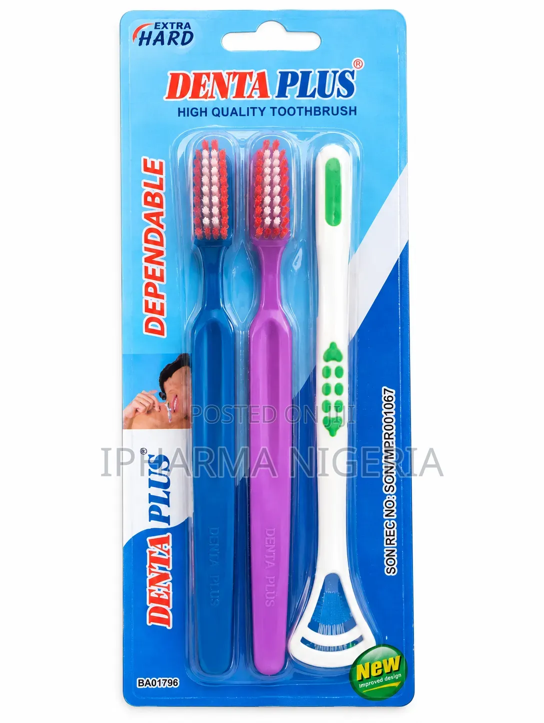 Denta Plus Extra Hard Toothbrush - Multi-Pack