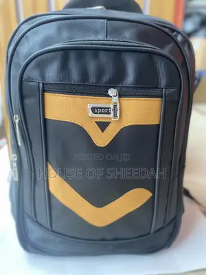 Large Capacity Multi-Functional Black Fabric Backpack