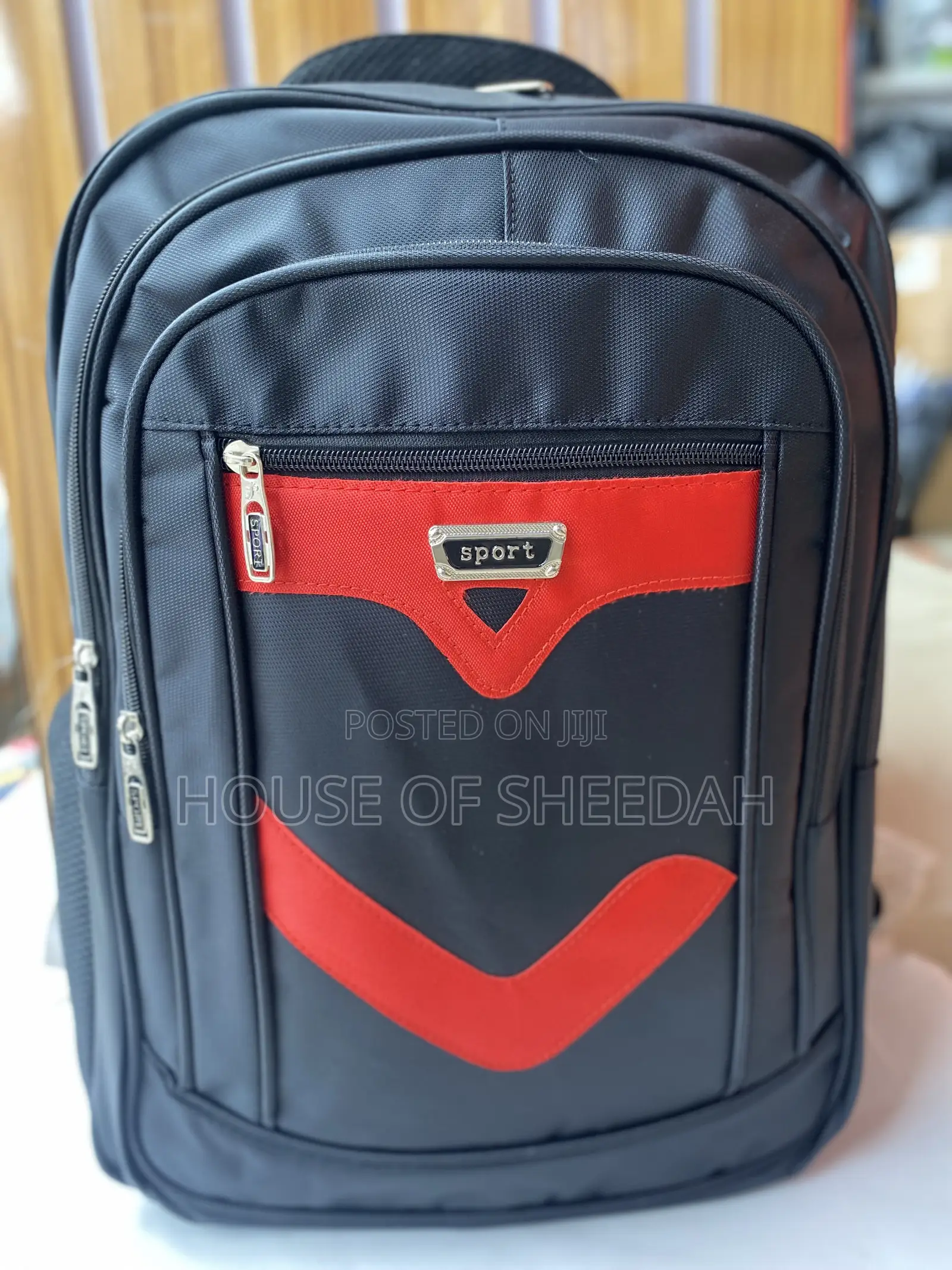 Large Capacity Multi-Functional Black Fabric Backpack