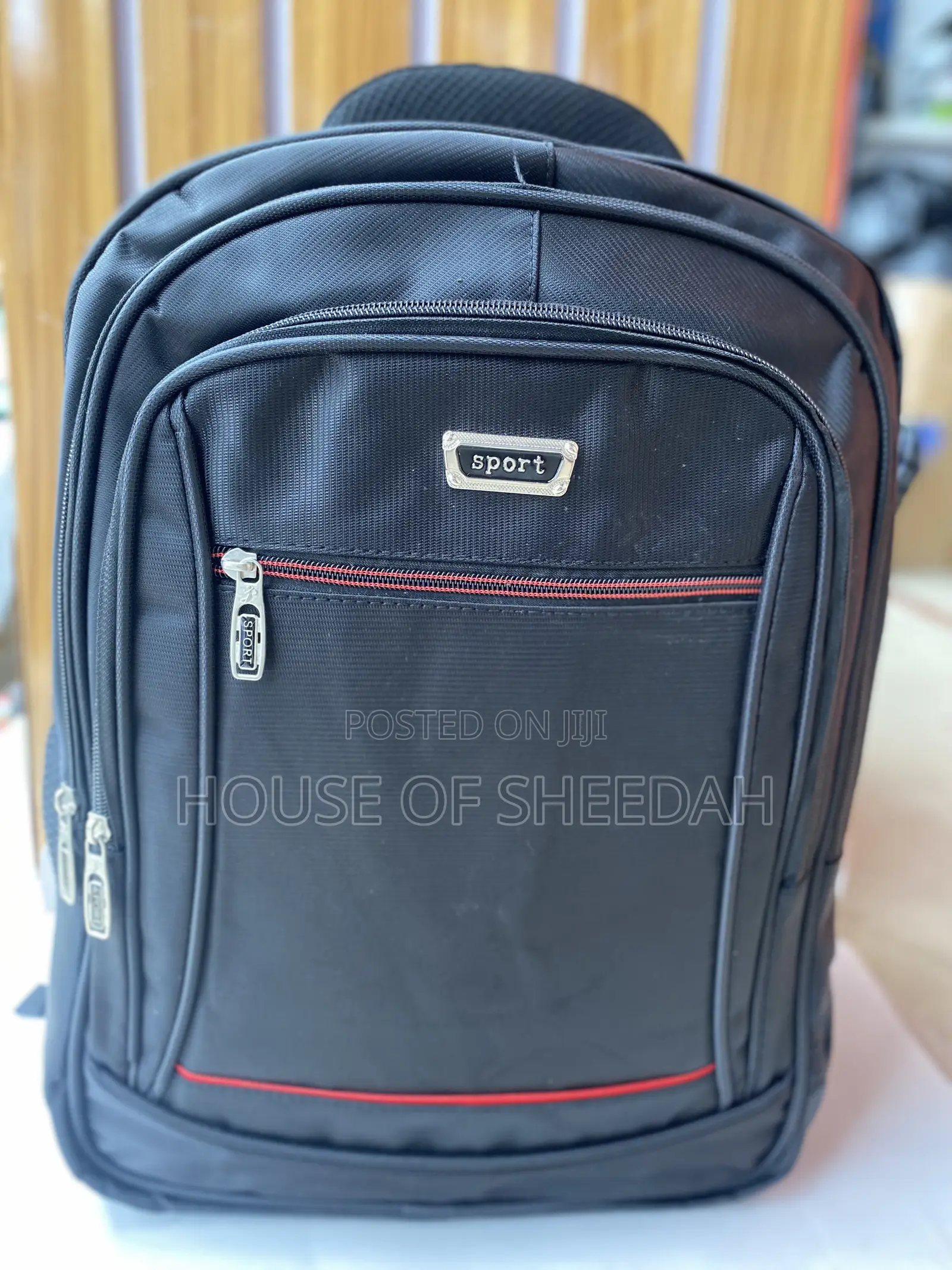 Large Capacity Multi-Functional Black Fabric Backpack