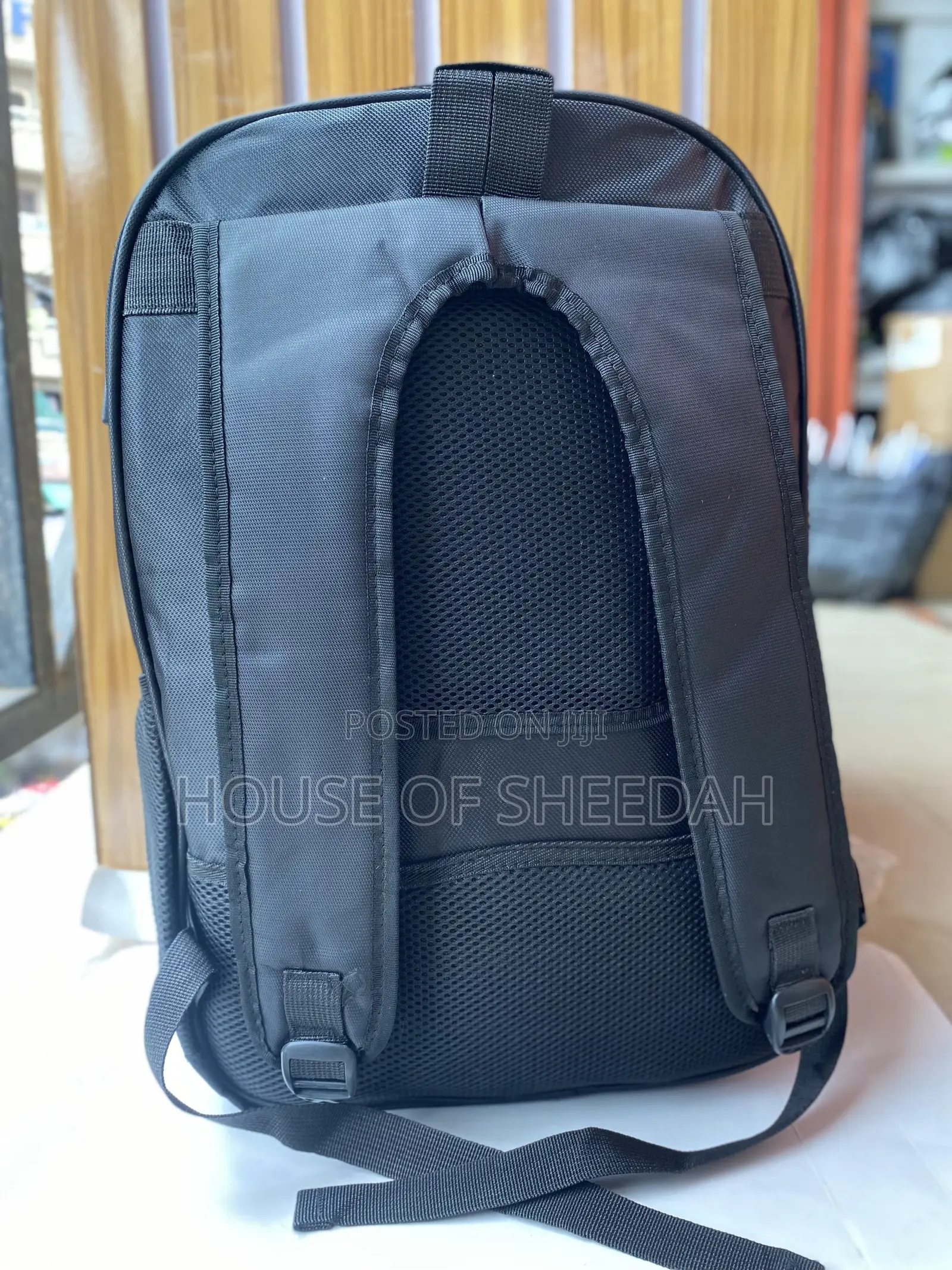 Large Capacity Multi-Functional Black Fabric Backpack