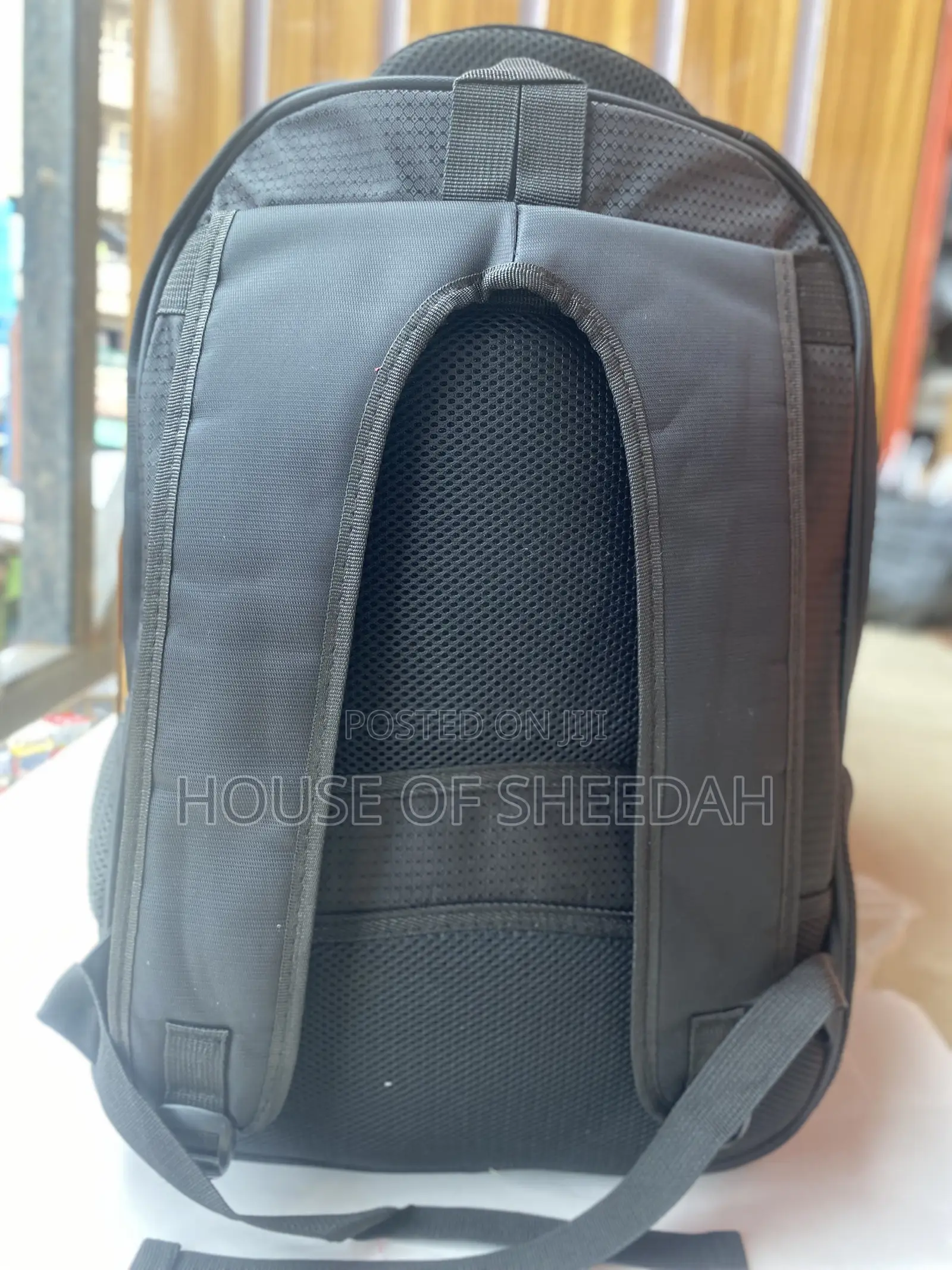 Large Capacity Multi-Functional Black Fabric Backpack