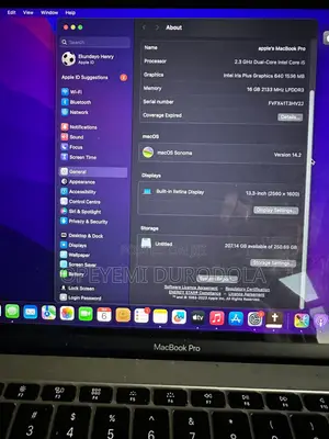 Laptop Apple MacBook Pro 2017 16GB Intel Core i5 SSD 256GB