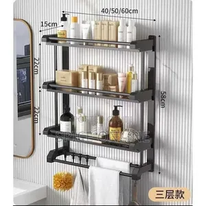 3-Tier Wall-Mounted Bathroom Storage Rack