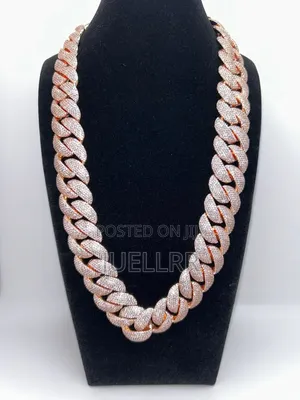 20mm Miami Cuban Link Chain Rosegold Plated Full Neckchain, 