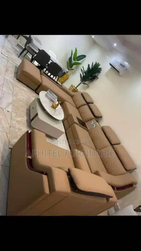 Brown L-Shape Sofa