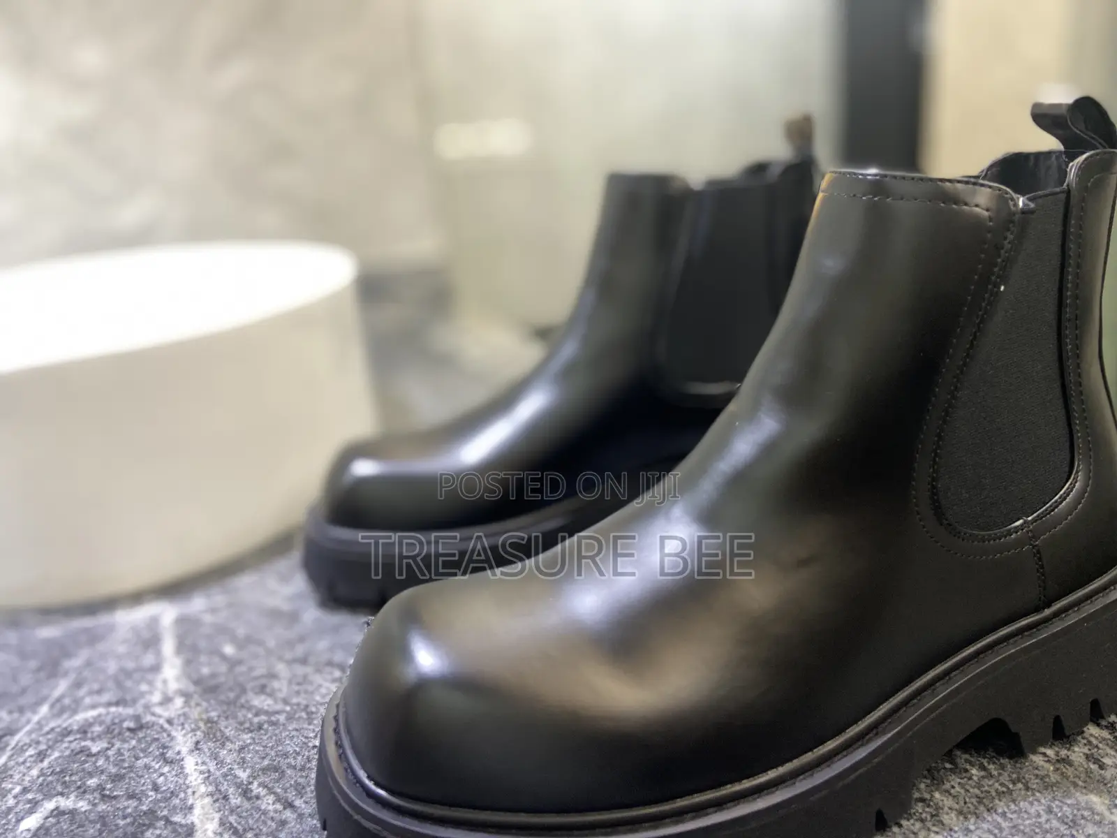 Black Chunk/Lug-Sole Chelsea Boot by Zign