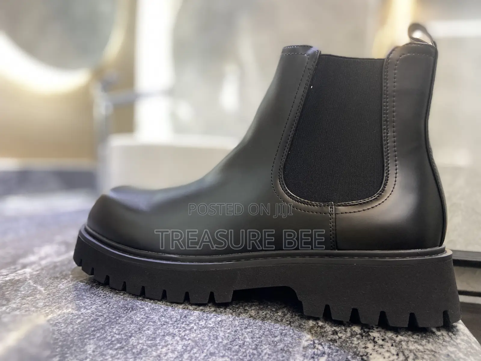 Black Chunk/Lug-Sole Chelsea Boot by Zign