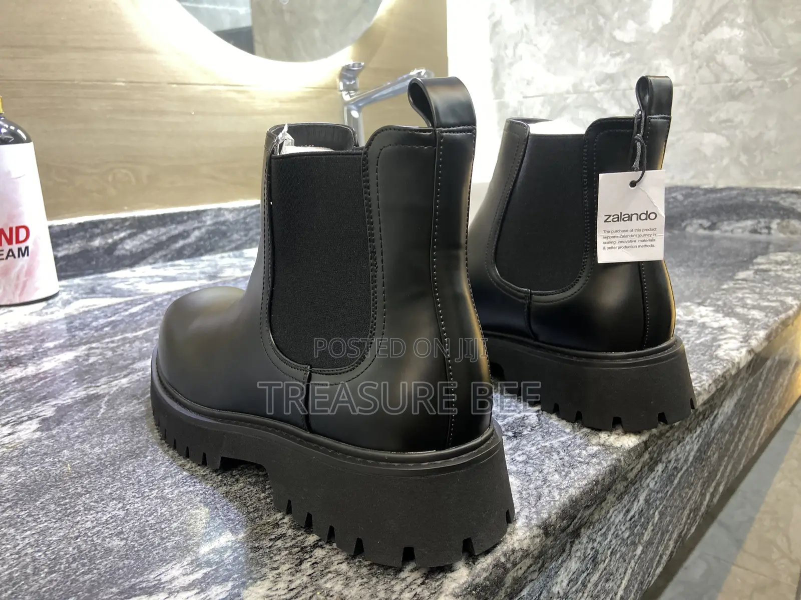 Black Chunk/Lug-Sole Chelsea Boot by Zign