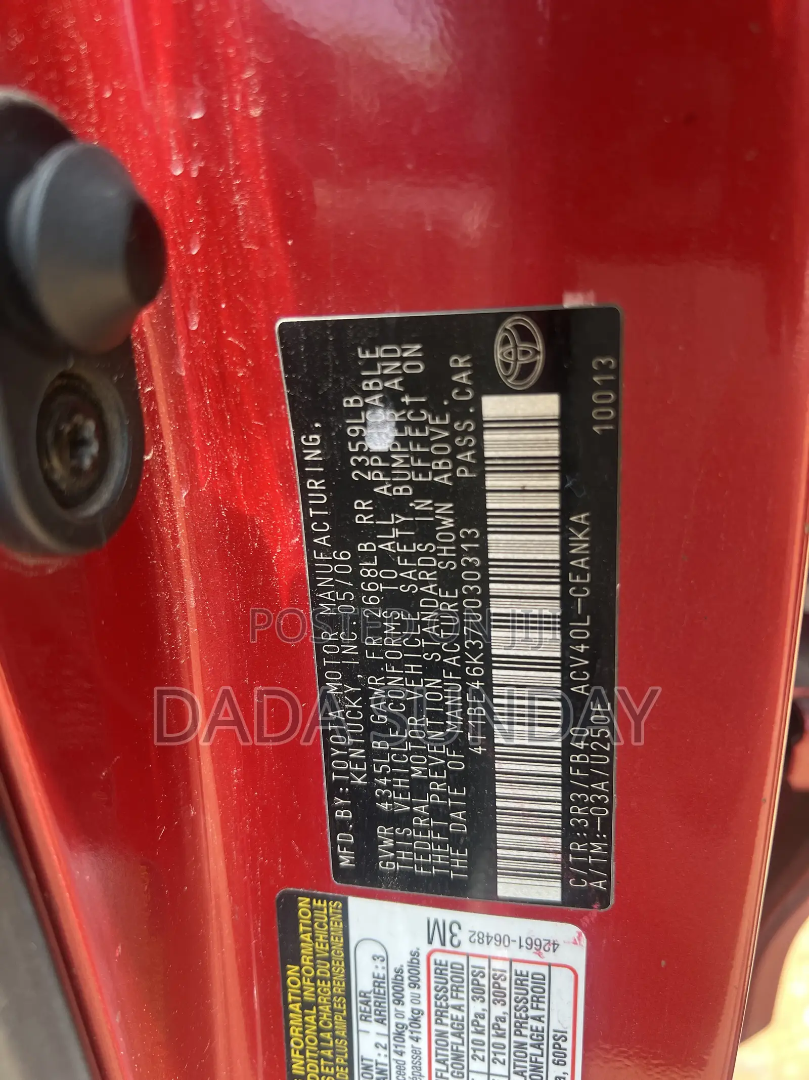 Toyota Camry 2007 Red