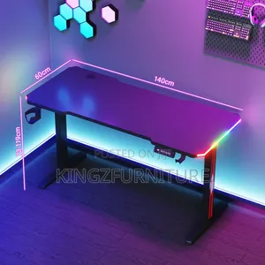 RGB Titan Electric Desk 1.4 Meter Black