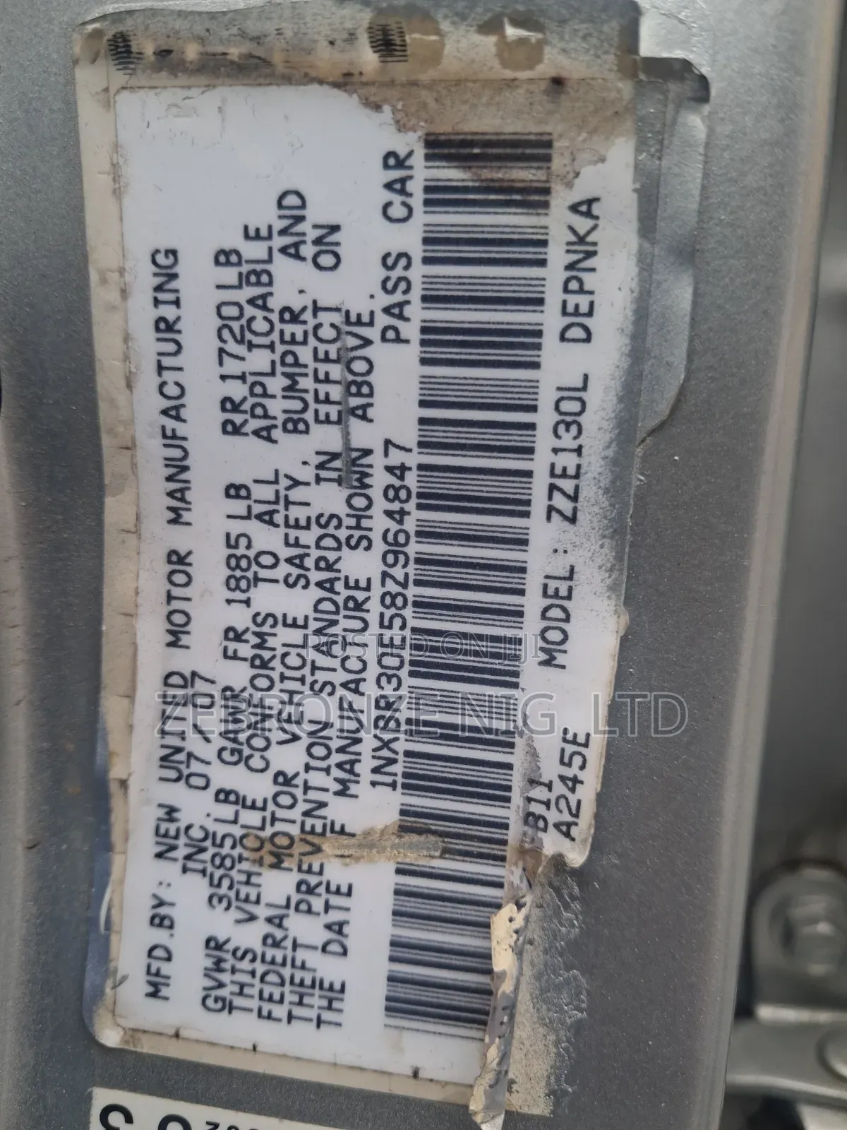 Toyota Corolla 2007 Silver
