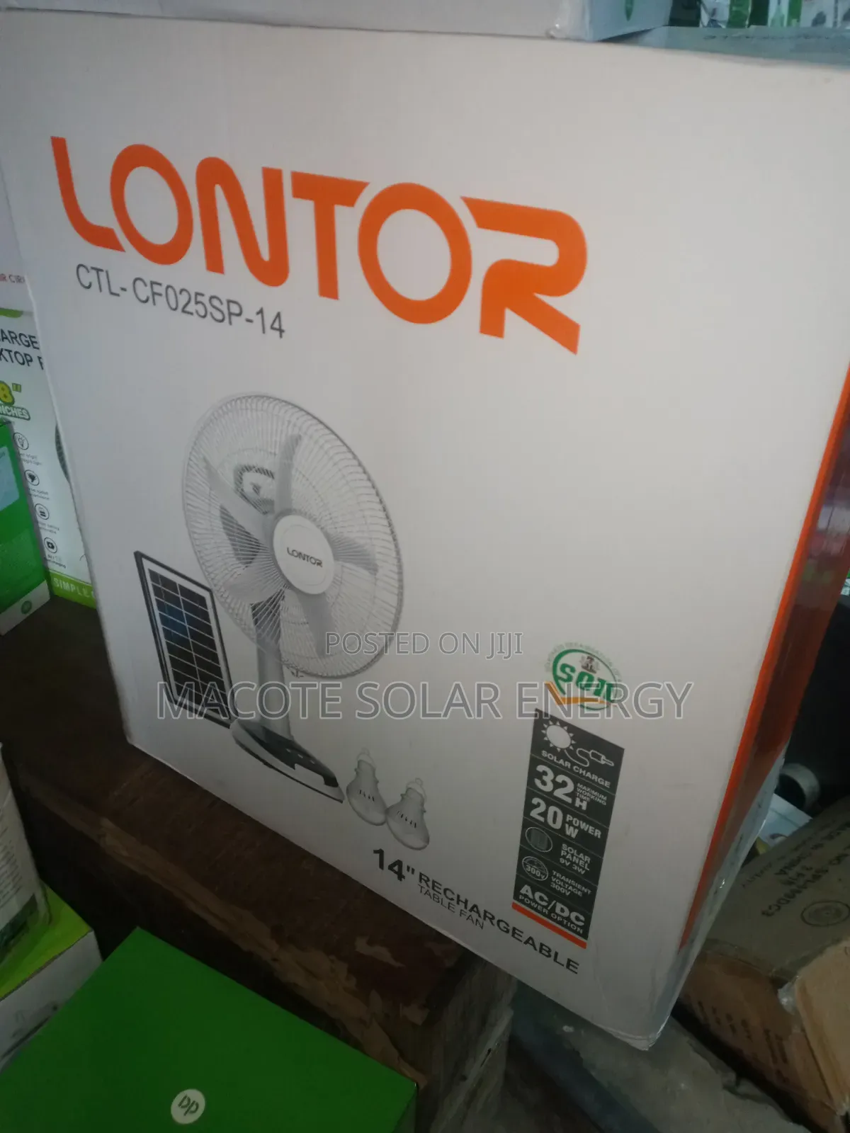 14" Solar Lontor Tables Fan