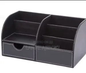 Multifunction Home Supplies Leather Desk Organiser 6 Compartment