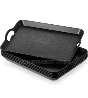 3 in 1 Plastic Serving Tray With Handle Black or White