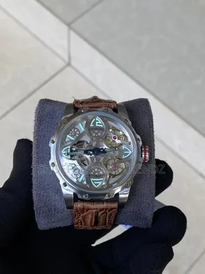 Hanboro Automatic Leather Strap Wristwatches.