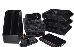 Office Supplies Desktop Storage Multifunction Business Leather Desk