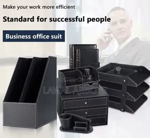 Office Supplies Desktop Storage Multifunction Business Leather Desk