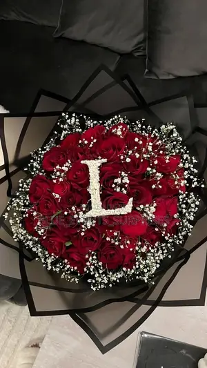 Fresh Roses With Initials