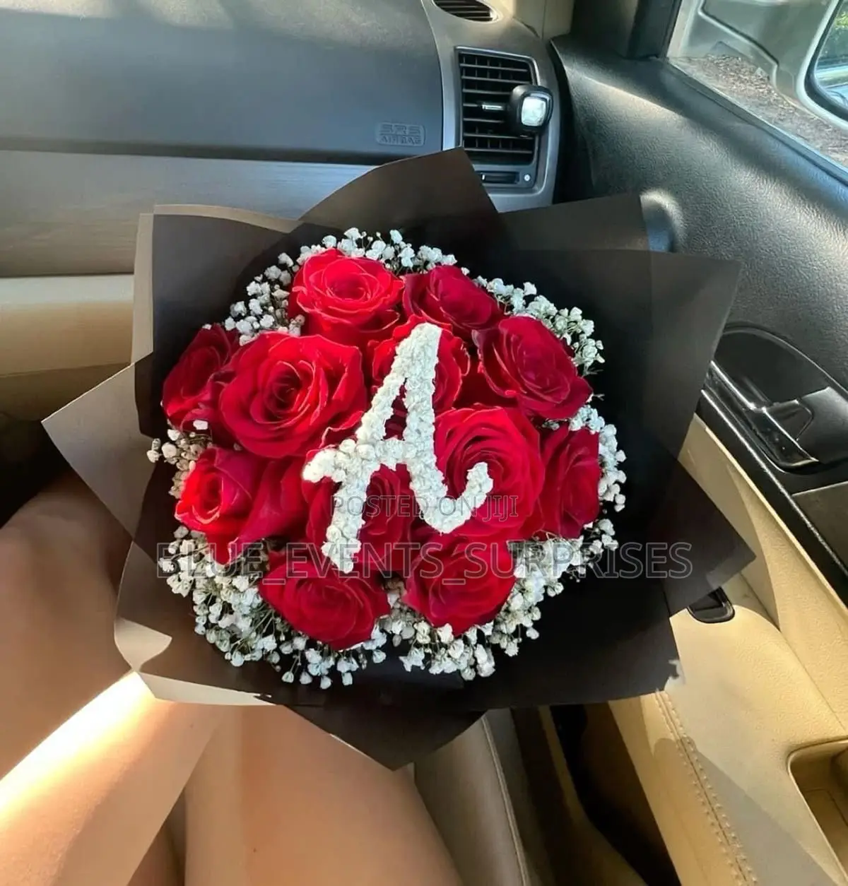 Fresh Roses With Initials